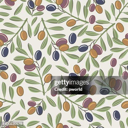 Olive seamless pattern . Olive seamless pattern .