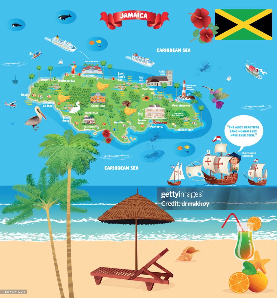 Cartoon Map of Jamaica