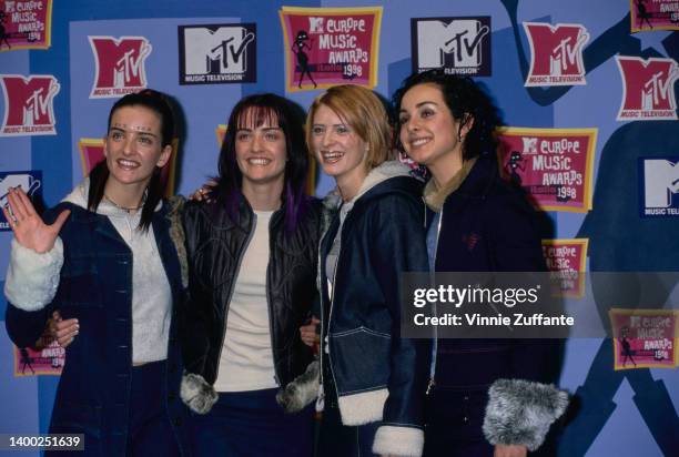 Irish girl group B*Witched attend the 1998 MTV Europe Music Awards, held at the Fila Forum in Assago, Milan, Italy, 12th November 1998.