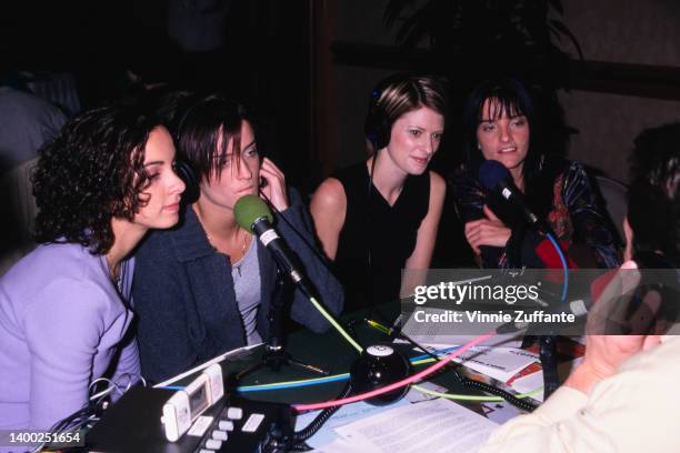 Irish girl group B*Witched addressing a press conference at the Warner Bros Radio Music Awards, held at the Mandalay Bay Resort & Casino in Las...