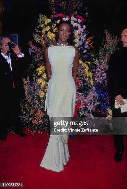 British fashion model Naomi Campbell attends the 68th Academy Awards, held at the Dorothy Chandler Pavilion in Los Angeles, California, 25th March...