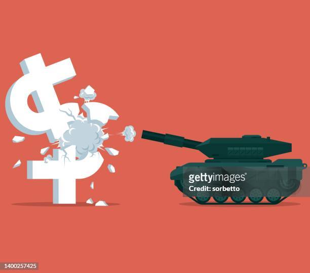 börsencrash - währungssymbol - panzer stock-grafiken, -clipart, -cartoons und -symbole