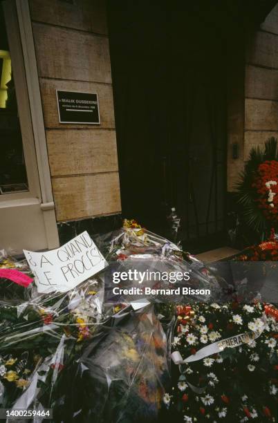 Several bunches of flowers have been delivered on the Parisian Street rue Monsieur le Prince to commemorate the first anniversary of Malik...