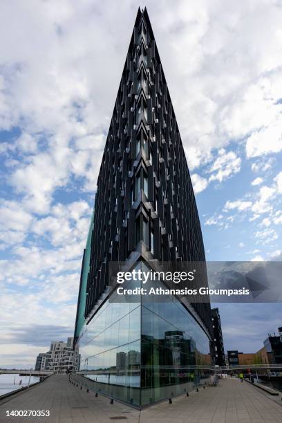 Kalvebod Brygge or Kalvebod Onda on May 29, 2022 in Copenhagen, Denmark. Kalvebod Brygge is a waterfront area in the Vesterbro district of...