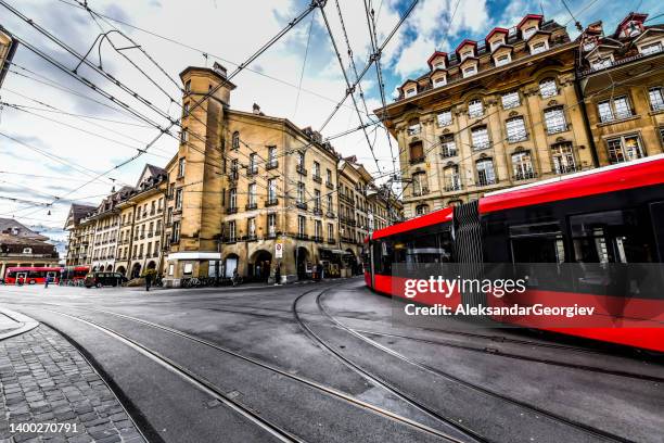 public transportation in bern, switzerland - bern stock pictures, royalty-free photos & images