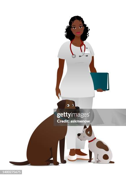 ilustraciones, imágenes clip art, dibujos animados e iconos de stock de veterinario con perros - animal hospital