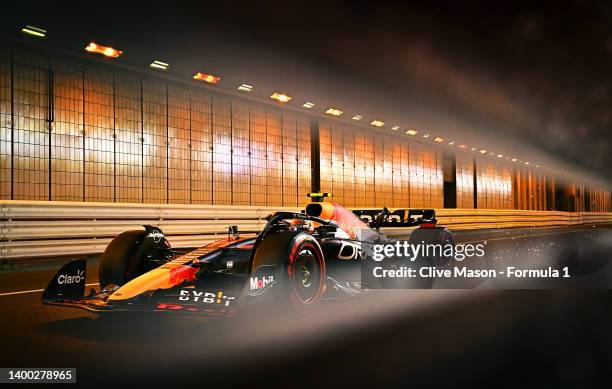 Sergio Perez of Mexico driving the Oracle Red Bull Racing RB18 on track during qualifying ahead of the F1 Grand Prix of Monaco at Circuit de Monaco...