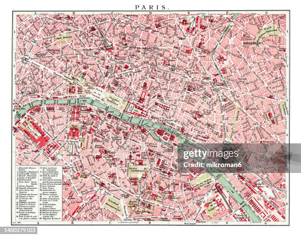 old map of paris, france - paris island stock pictures, royalty-free photos & images