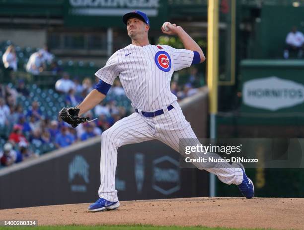 Drew Smyly of the Chicago Cubs throws a pitch against the Milwaukee Brewers at Wrigley Field on May 30, 2022 in Chicago, Illinois.