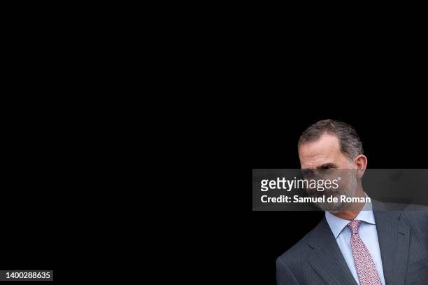 King Felipe VI of Spain during his visit to the town hall of Ponferrada on May 31, 2022 in Ponferrada, Spain.