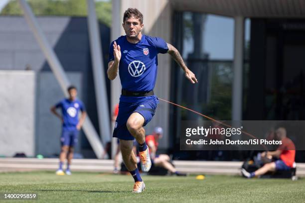 Christian Pulisic Field Activation during a training session at Mercy Health Training Center on May 30, 2022 in Cincinnati, Ohio.
