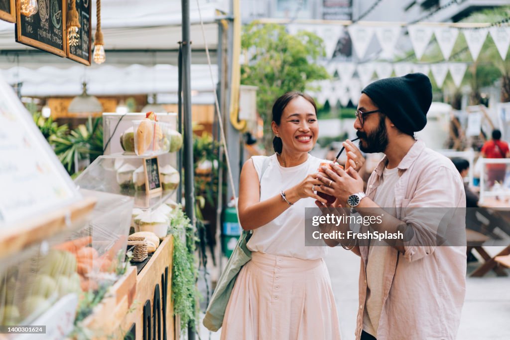 Boyfriend Trying His Girlfriend's Smoothie