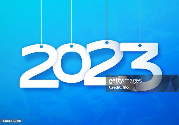 ilustrações de stock, clip art, desenhos animados e ícones de hanging happy new year 2023 numbers - ao lado da piscina