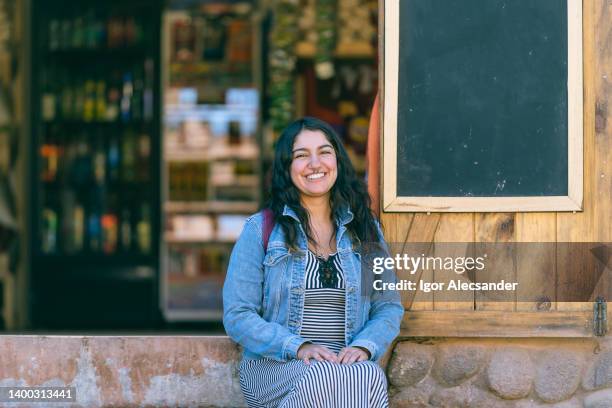 woman in a shop in san pedro de atacama - chilean ethnicity stock pictures, royalty-free photos & images