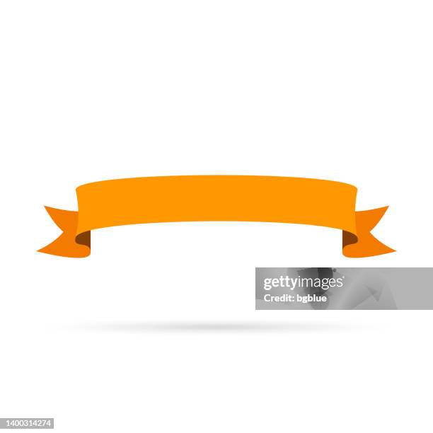 bildbanksillustrationer, clip art samt tecknat material och ikoner med orange ribbon isolated on white background - design element - orange ribbon