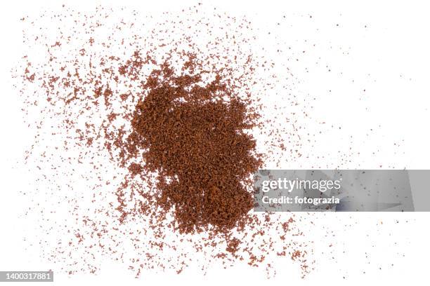 ground coffee - chocolate powder stockfoto's en -beelden