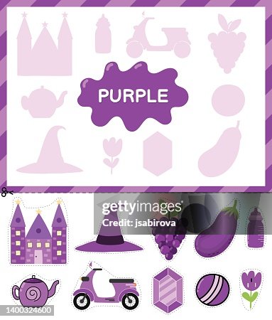 Purple Element Purple Color Cut The Elements And Match Them With The Right Shadows ...
