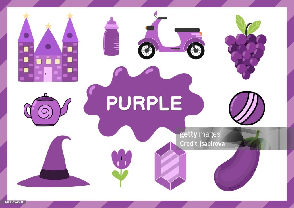 Purple Objects Math Purple Educational Worksheet For Kids High-Res Vector Graphic - Getty ...