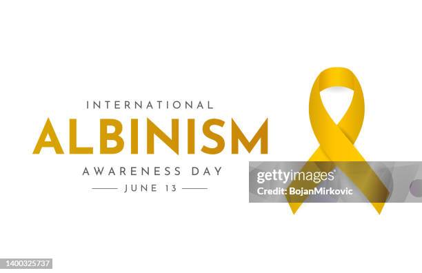 albinism awareness day, june 13. vector - yellow ribbon stock illustrations