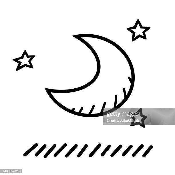 moon and stars doodle 5 - moon eclipse stock illustrations