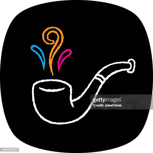 rauchpfeife doodle 3 - kreide tafel kräuter stock-grafiken, -clipart, -cartoons und -symbole