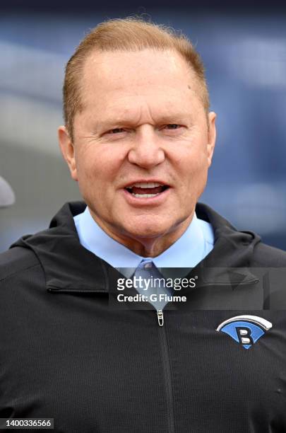 Scott Boras watches batting practice before the game between the Washington Nationals and the Los Angeles Dodgers at Nationals Park on May 24, 2022...