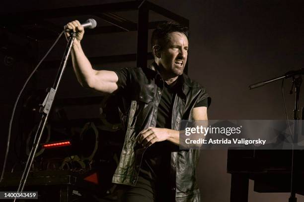 Trent Reznor performsing during night 2 of his Nine Inch Nails sets for Boston Calling Music Festival on May 28, 2022 in Boston, Massachusetts.