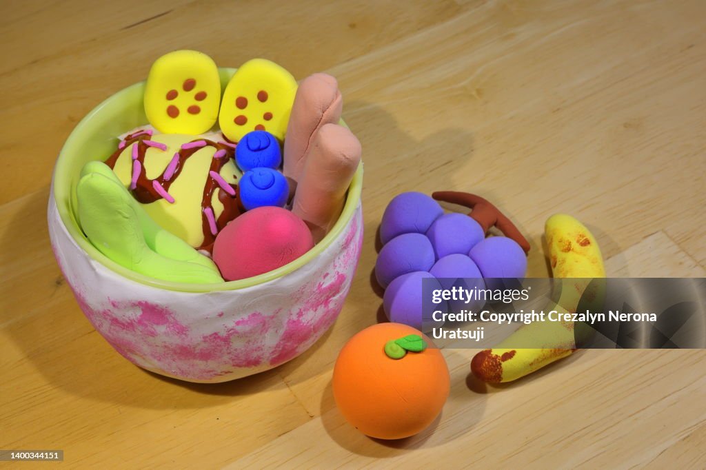 Handmade Clay Fruits Parfait