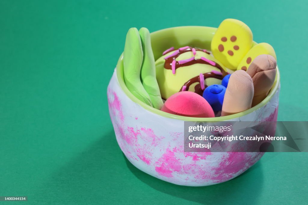 Handmade Clay Fruits Parfait