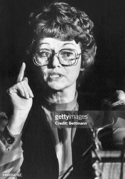 Caril Ann Fugate speaks at a press conference where she said that her passing a polygraph test vindicated her of a 1958 murder spree in Nebraska....