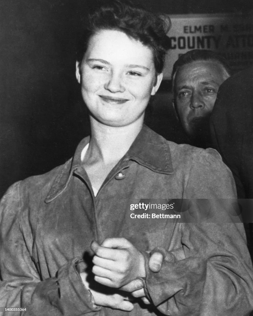 Caril Ann Fugate, age 14, as she appears for her arraignment on first