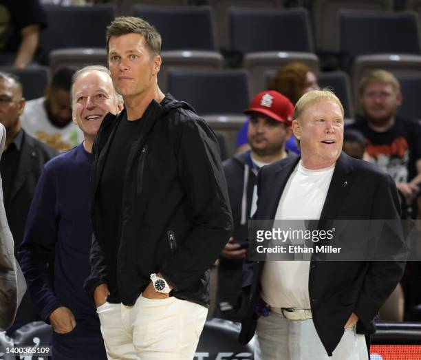 Sportscaster Jim Gray, Tampa Bay Buccaneers quarterback Tom Brady and Las Vegas Raiders owner and managing general partner and Las Vegas Aces owner...