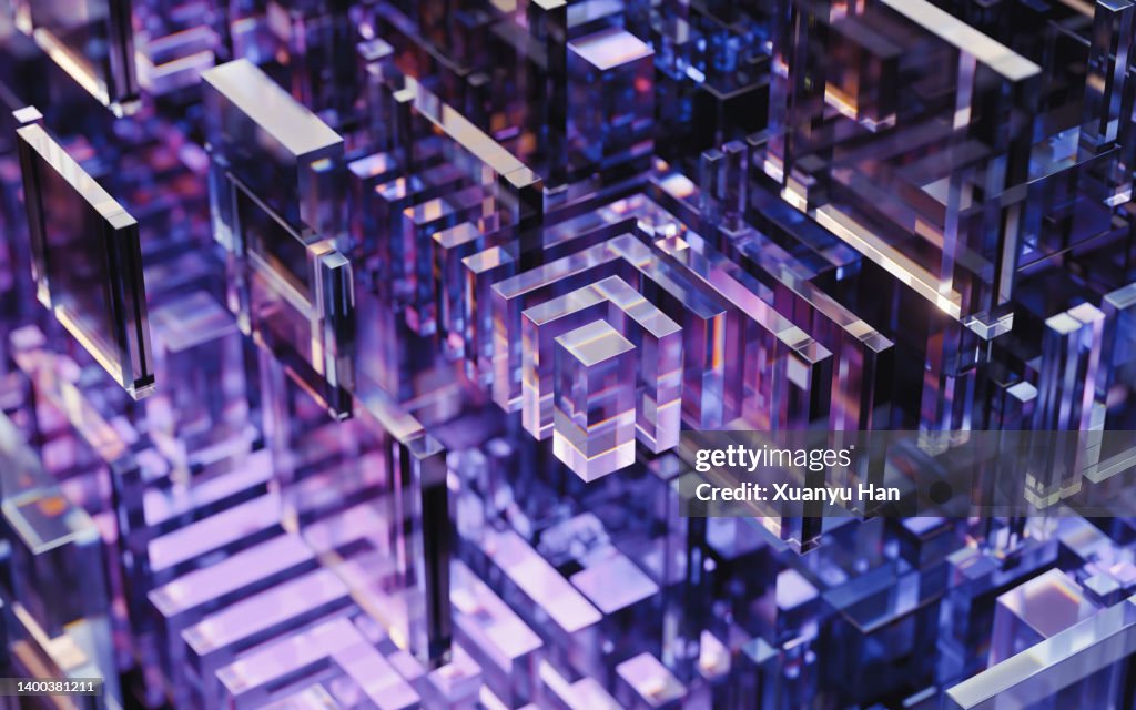 Abstract 3d background of glass cubes