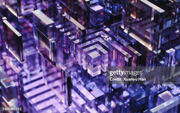 abstract 3d background of glass cubes - structure abstract stockfoto's en -beelden