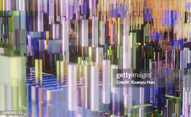 abstract 3d background of glass cubes - translucent glass stock pictures, royalty-free photos & images