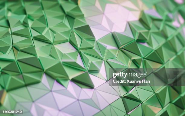 3d illustration polygon background - rooster gefabriceerd object stockfoto's en -beelden