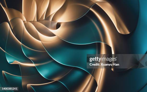 3d color wave pattern background - gold gradient pattern stock pictures, royalty-free photos & images