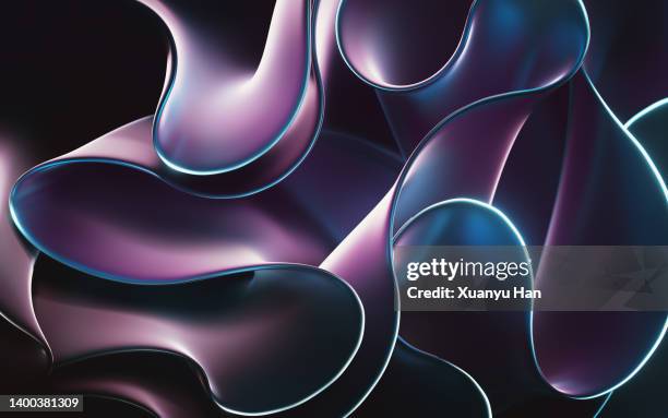 abstract modern wavy fashion wallpape - purple metallic stock pictures, royalty-free photos & images