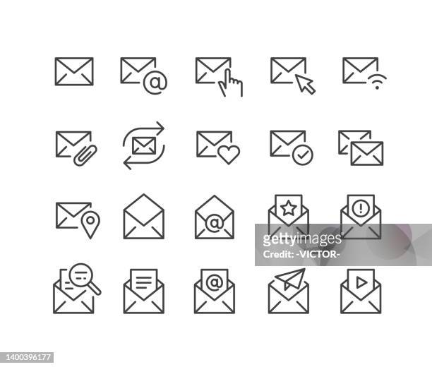 mail icons - classic line serie - newsletter stock-grafiken, -clipart, -cartoons und -symbole