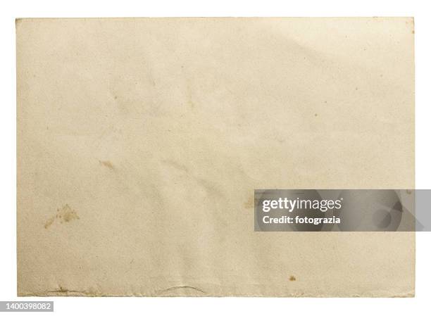 weathered paper isolated on white - beigefarbiger hintergrund stock-fotos und bilder