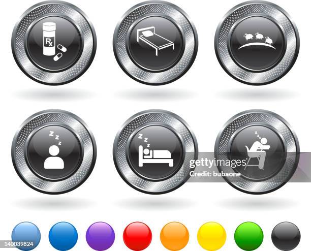 sleep royalty free vector icon set - empty desk stock illustrations