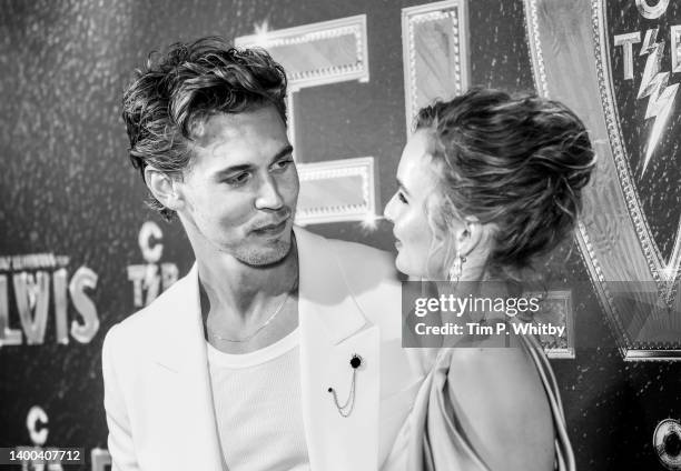 Austin Butler and Olivia DeJonge attend the "Elvis" UK special screening at BFI Southbank on May 31, 2022 in London, England.