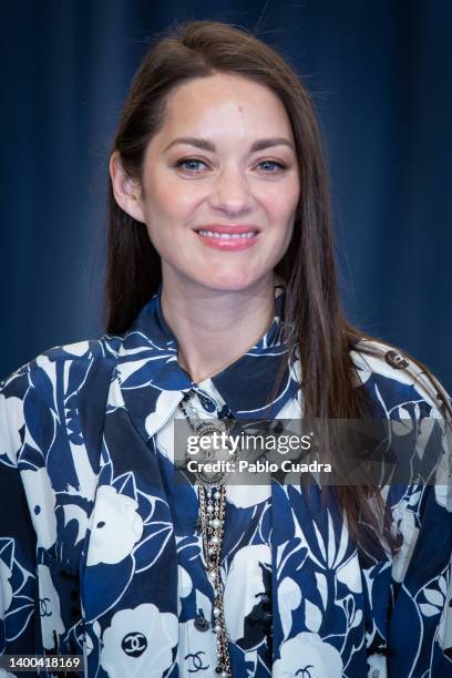 French actress Marion Cotillard attends the "Juana de Arco" photocall at The Royal Theatre on June 01, 2022 in Madrid, Spain.