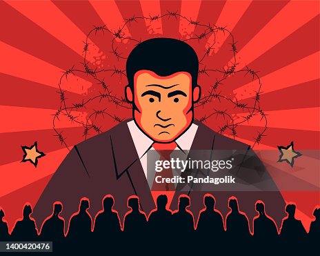 A Totalitarian Politician Watching A Crowd Of People A Symbol Of ...