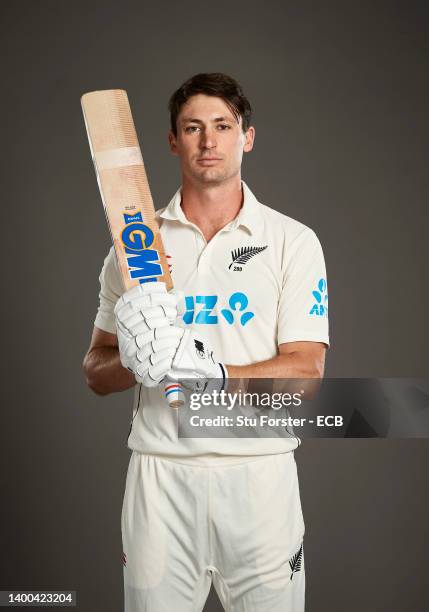 Will Young of New Zealand poses during a portrait session at Lord's Cricket Ground on May 31, 2022 in London, England.