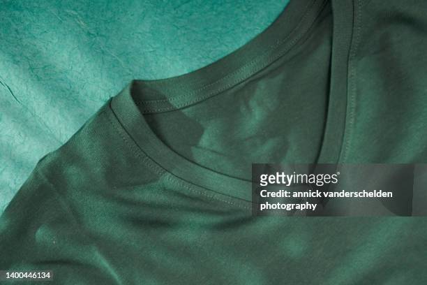 cotton t-shirt close-up - v neck stock-fotos und bilder
