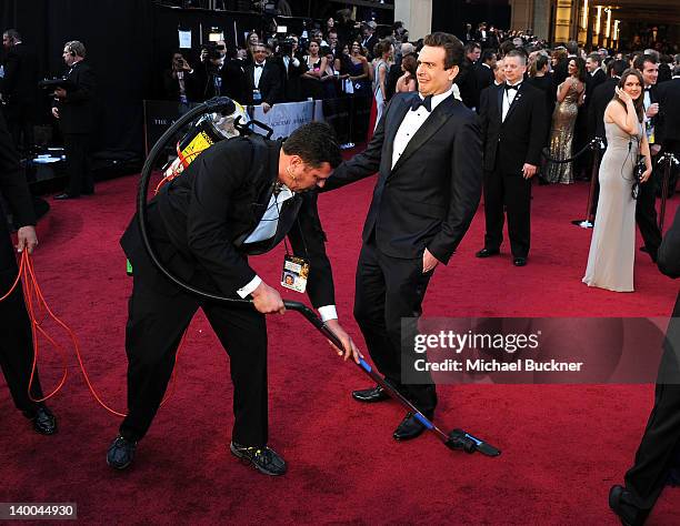 Actor Jason Segel arrives at the 84th Annual Academy Awards held at the Hollywood & Highland Center on February 26, 2012 in Hollywood, California.