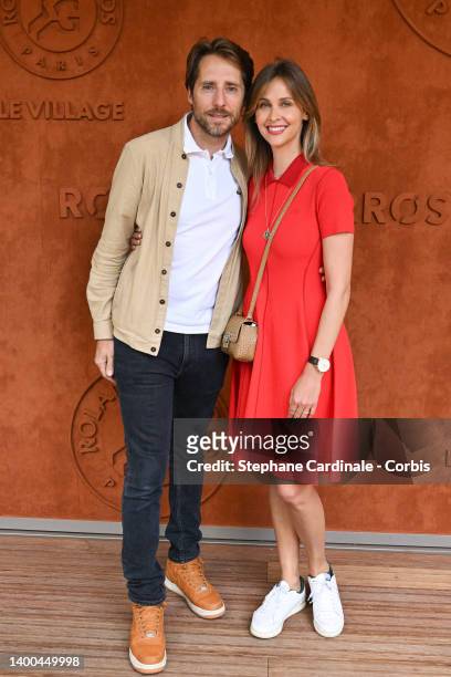 Mathieu Vergne and Ophelie Meunier attends the French Open 2022 at Roland Garros on June 01, 2022 in Paris, France.