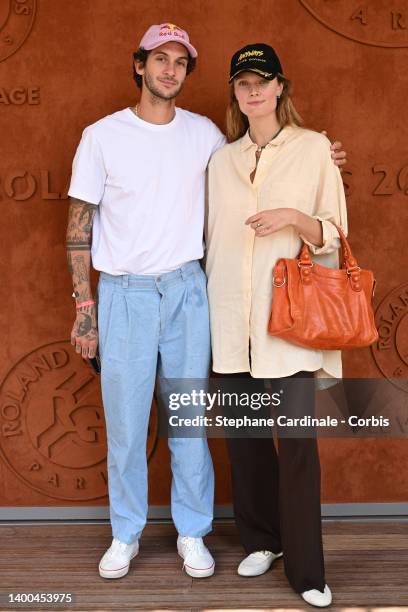 Matthias Dandois and Constance Jablonski attend the French Open 2022 at Roland Garros on June 01, 2022 in Paris, France.