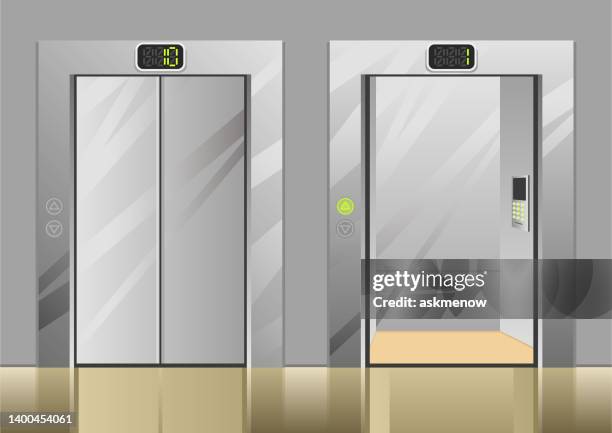 ilustraciones, imágenes clip art, dibujos animados e iconos de stock de ascensor - piso de edificio